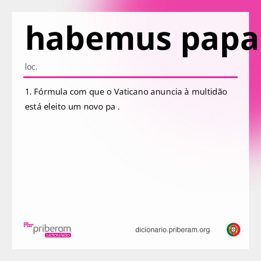 Significado de habemus papam
